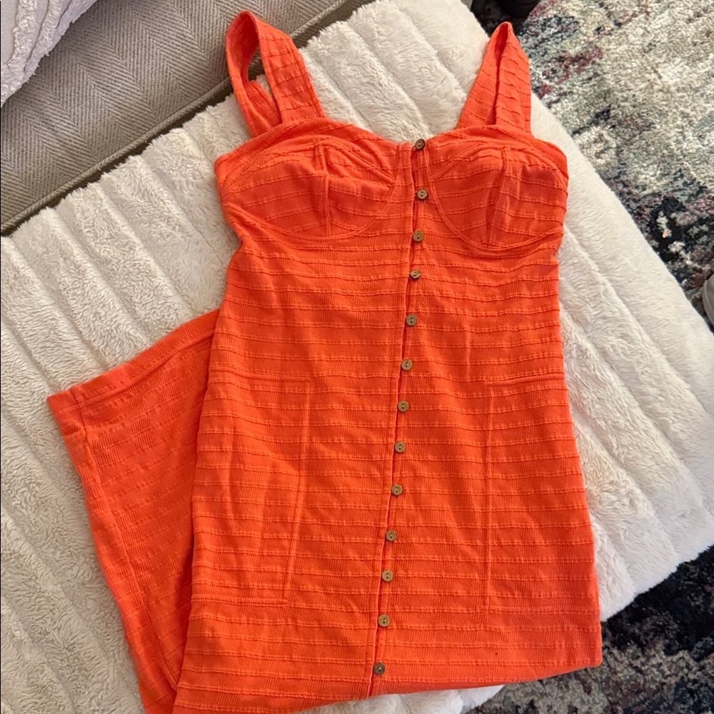 Free People Orange Midi Dress